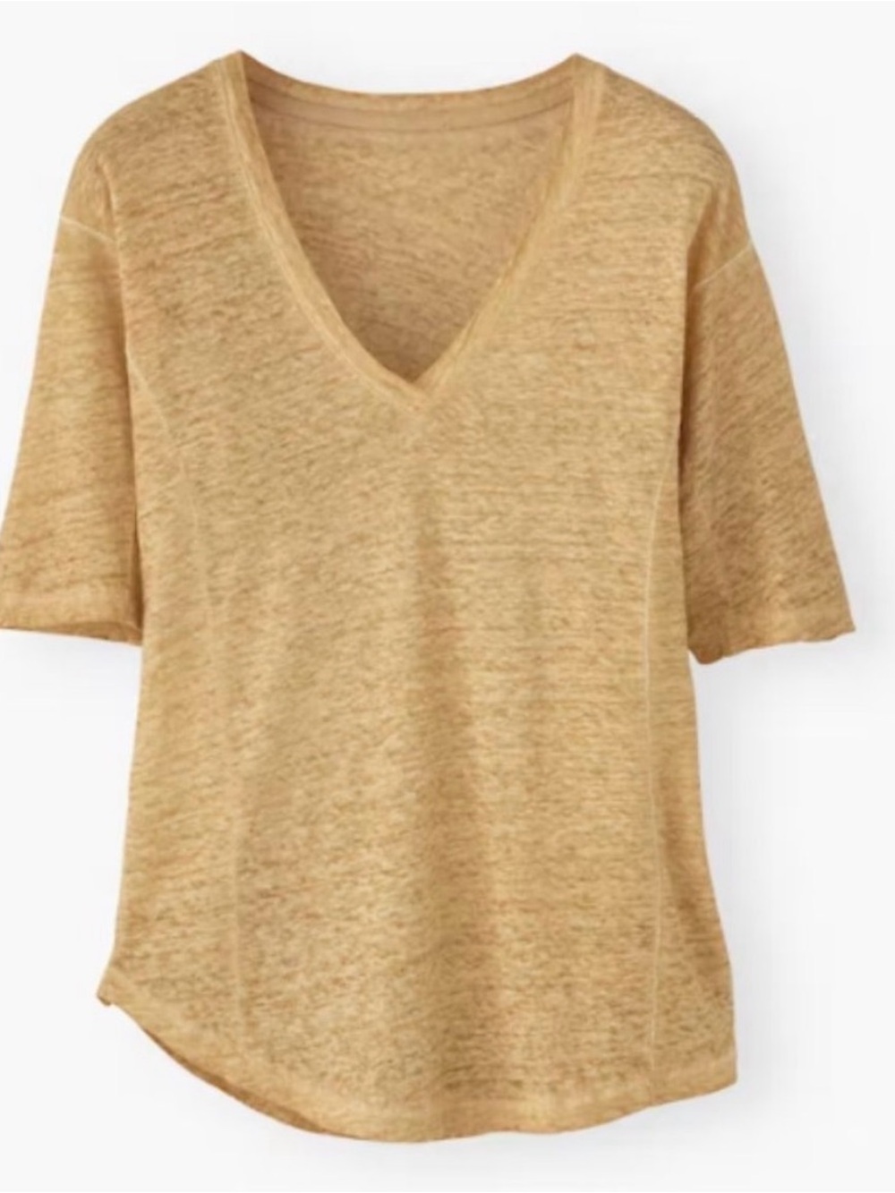 Wrap London Linen Jersey V Neck T Shirt in Tuscan Sun Sz 10